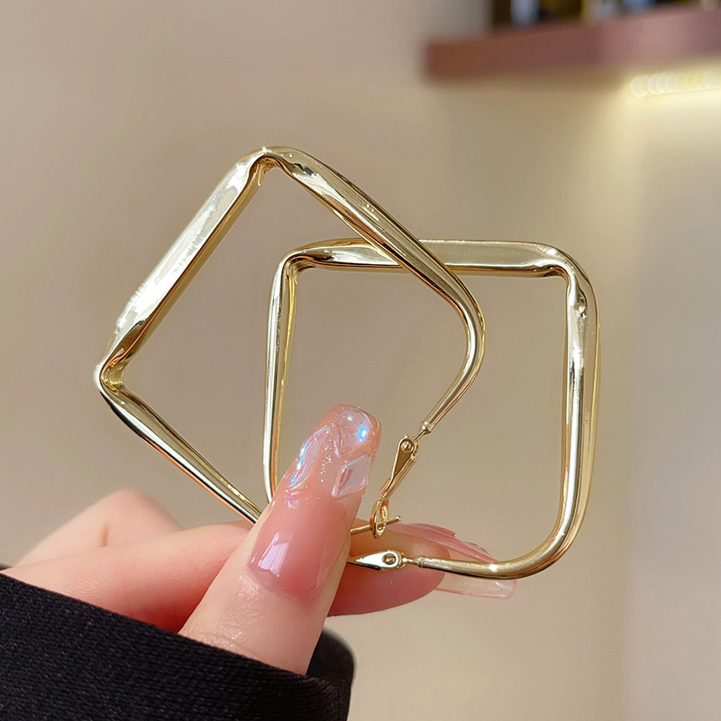 Geometric Gold Hoop Earrings