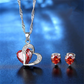 Heart-Shaped Crystal Jewelry Set