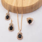Black & Red Gemstone Jewelry Set