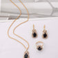 Black & Red Gemstone Jewelry Set