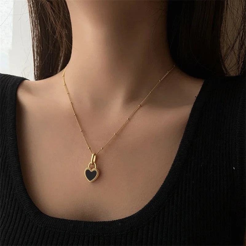 Euqifah Presents: Ethnic Style Gold Color Lock Shape Pendant Woman Necklace