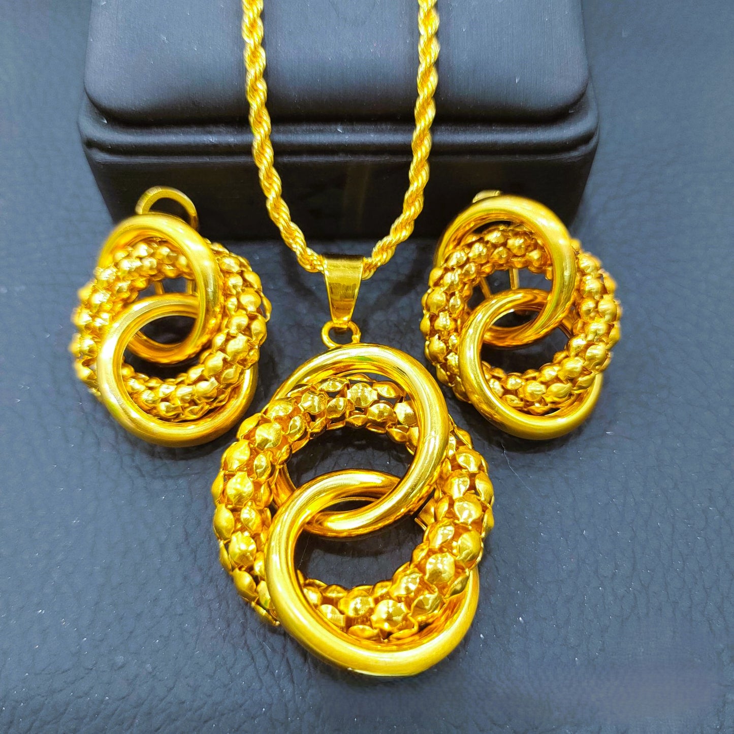 Gold & Diamond Corn Chain Set