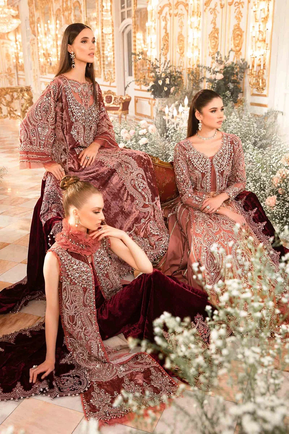 Mbroidered Salmon Pink BD-2701