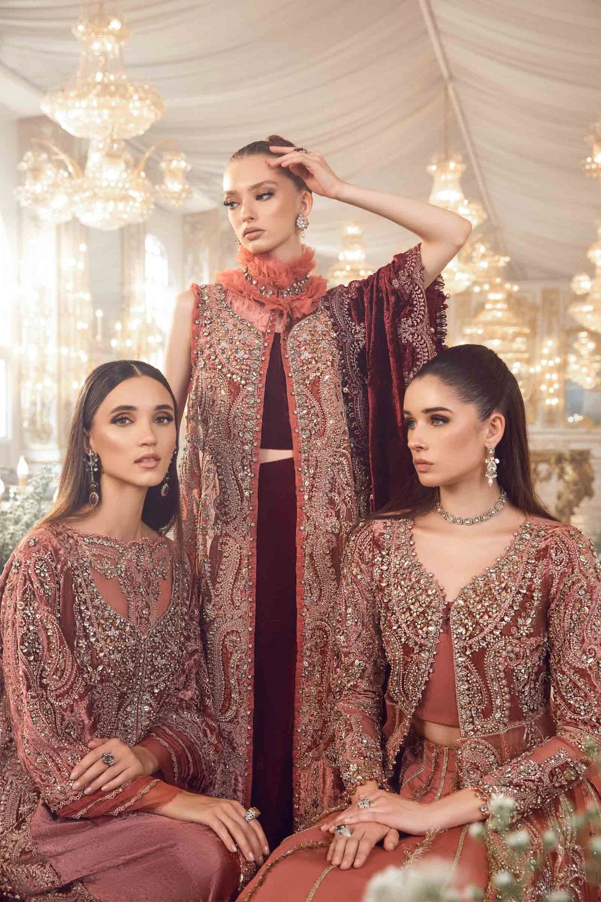Mbroidered Salmon Pink BD-2701