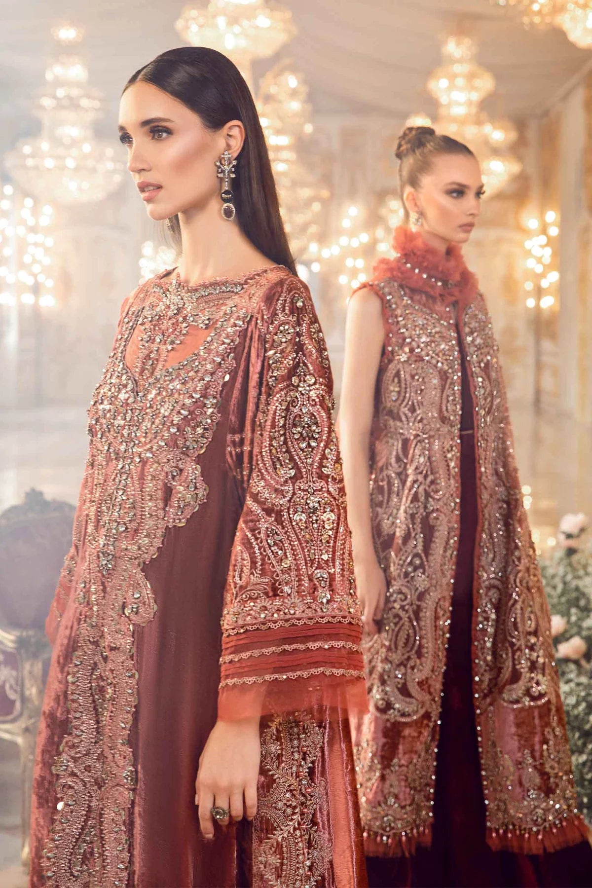 Mbroidered Salmon Pink BD-2701