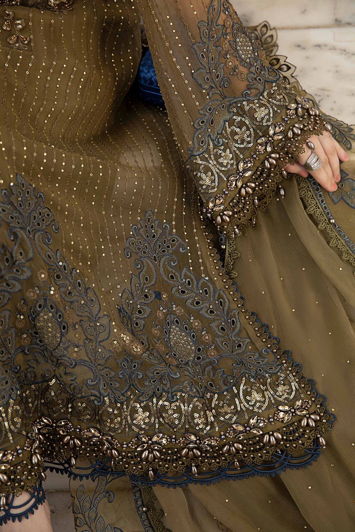 Unstitched Embroidered Chiffon Suit  MPC-24-108