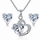 Heart-Shaped Crystal Jewelry Set