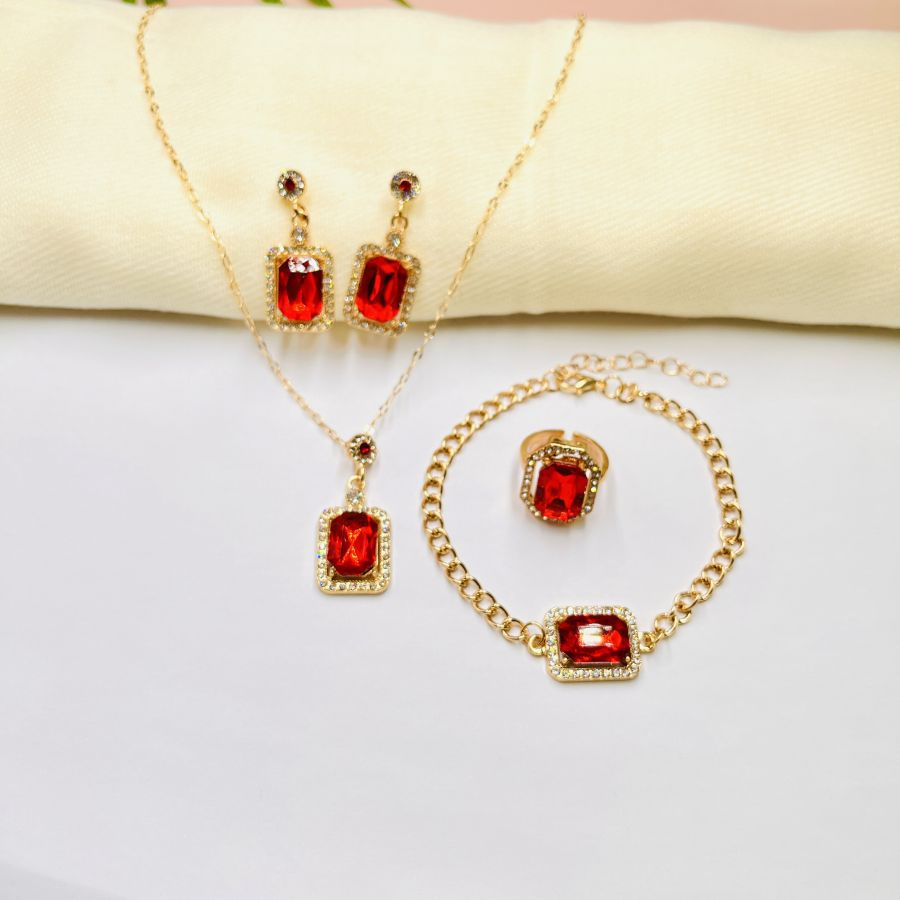 Green Crystal Jewelry Set