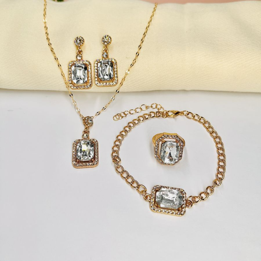 Green Crystal Jewelry Set