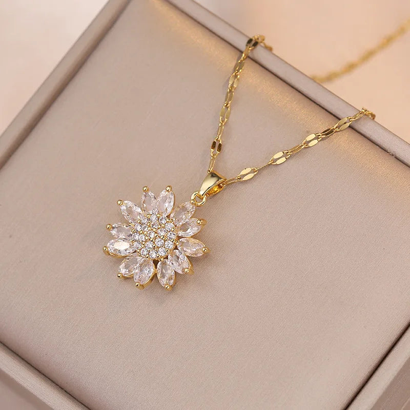 Zircon Sunflower Jewelry Set