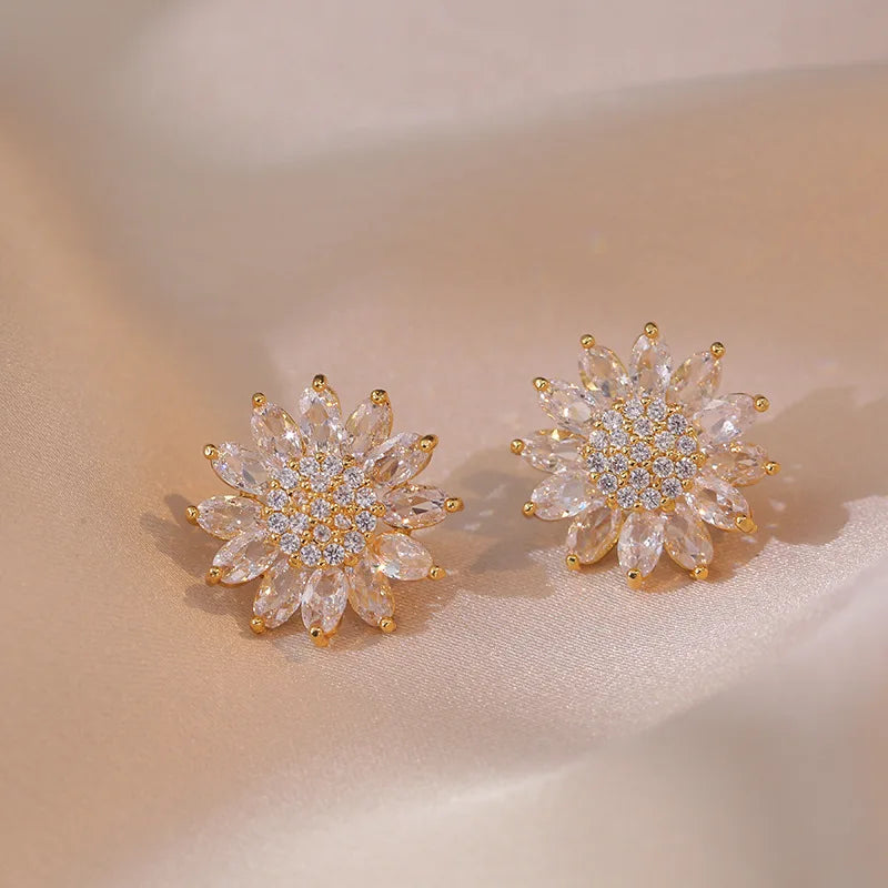 Zircon Sunflower Jewelry Set