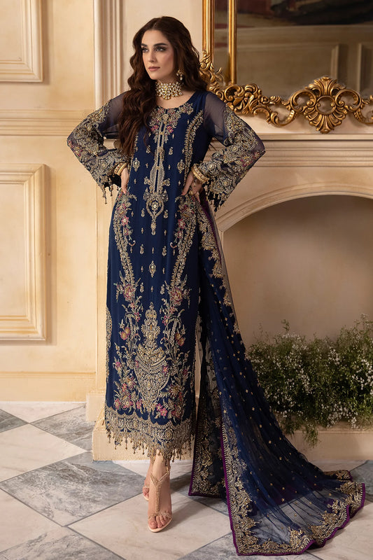 3-Pc Stitched Premium Luxury Handwork Chiffon with Premium Embroidered Dupatta DJW4-01