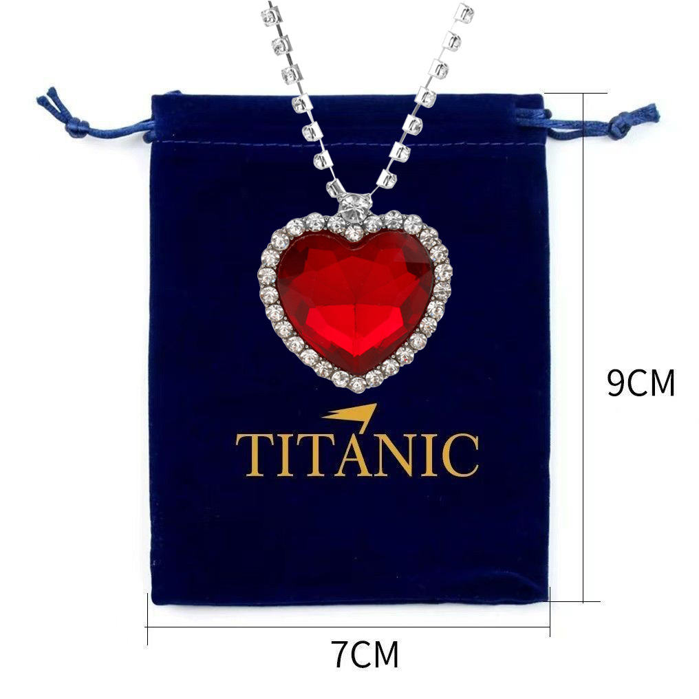 Royal Heart Titanic Red Crystal Jewelry Set