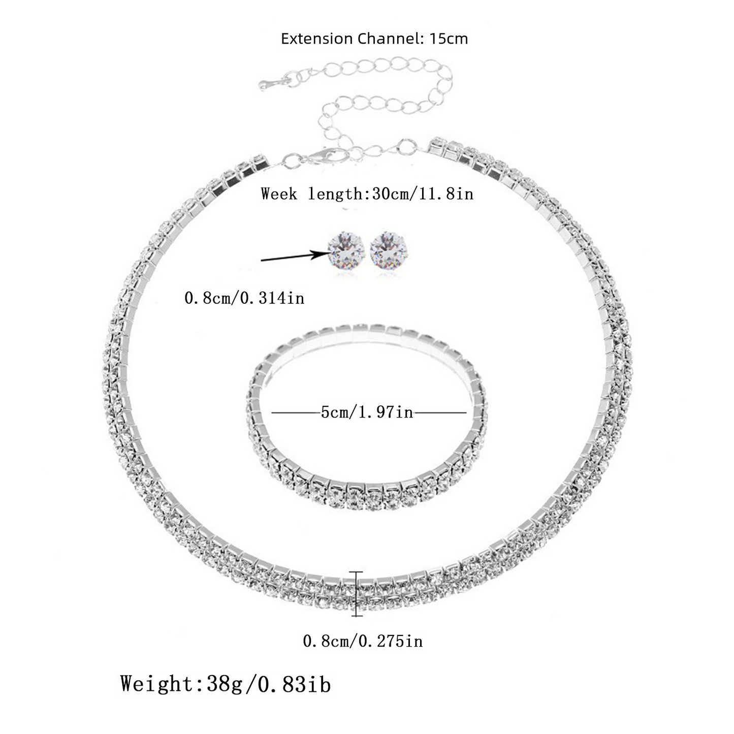 Rhinestone Jewelry Set