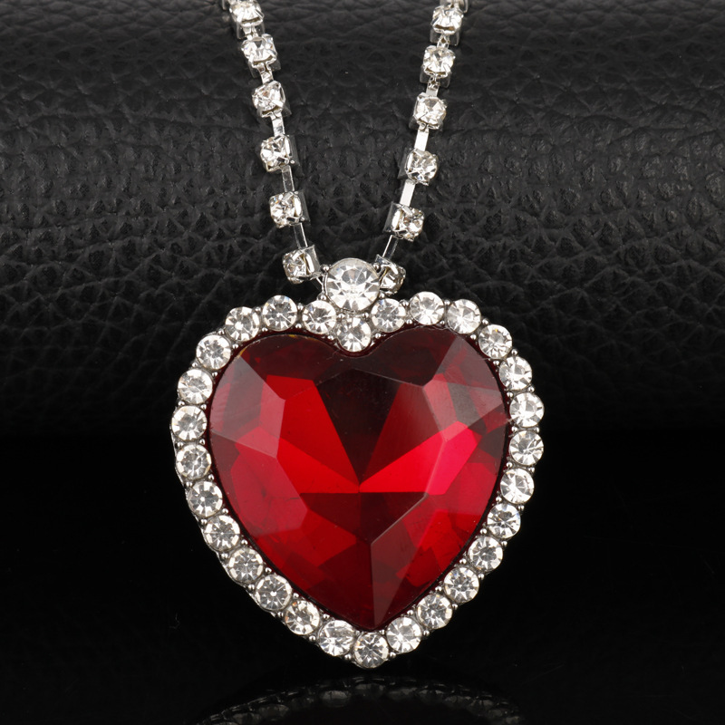 Royal Heart Titanic Red Crystal Jewelry Set