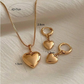 Gold Heart Jewelry Set