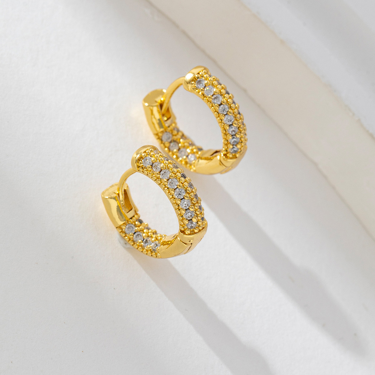 Gold-Plated Paved Earrings