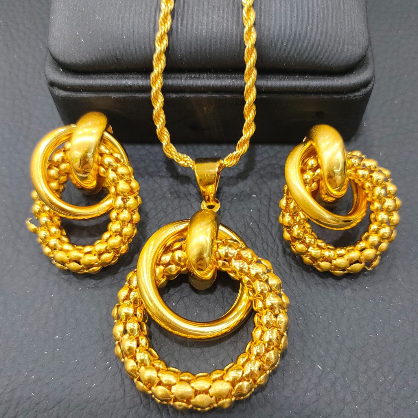 Gold & Diamond Corn Chain Set