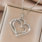 Silver Double Heart Jewelry Set