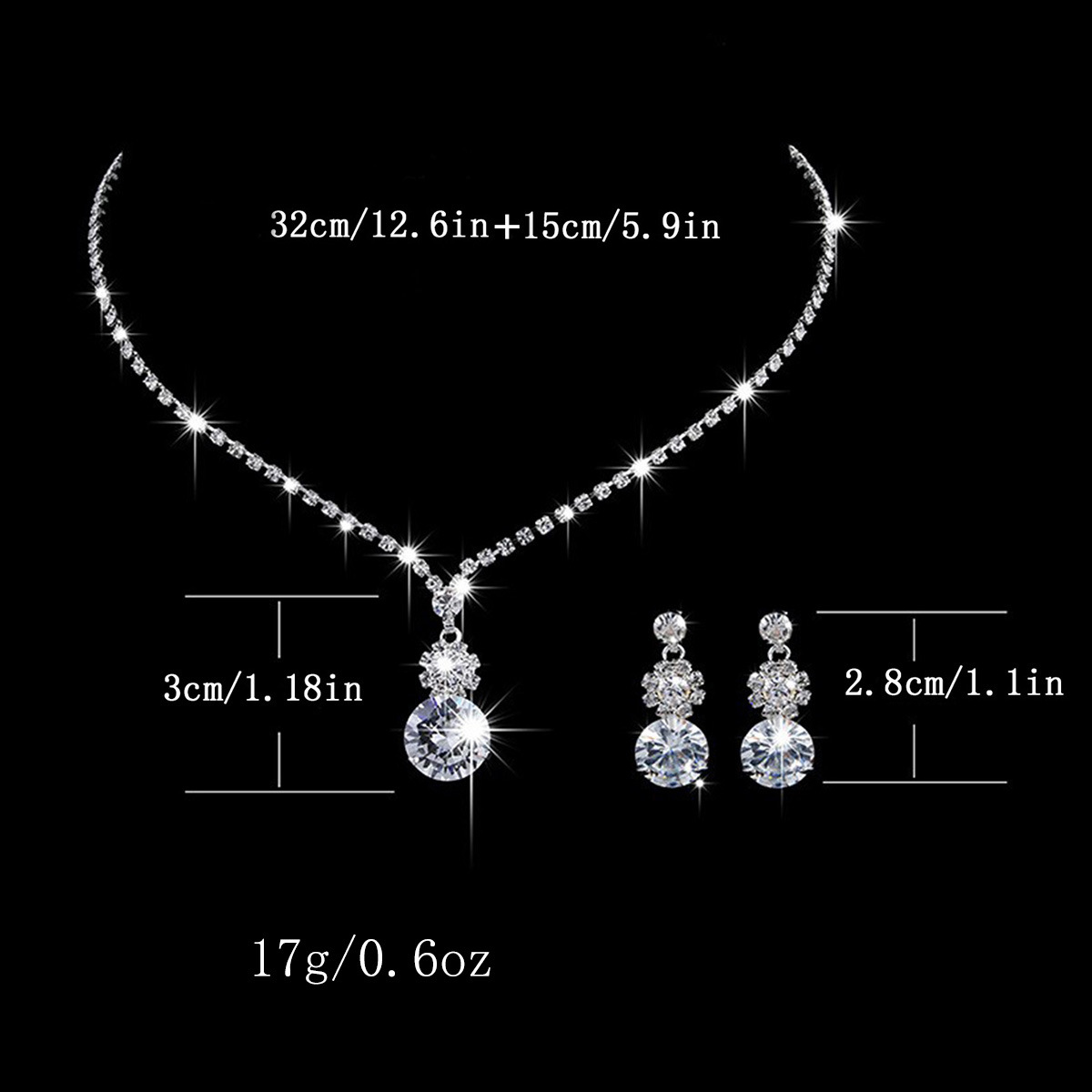 Crystal Pendant Jewelry Set