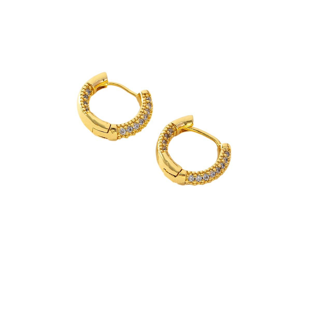 Gold-Plated Paved Earrings