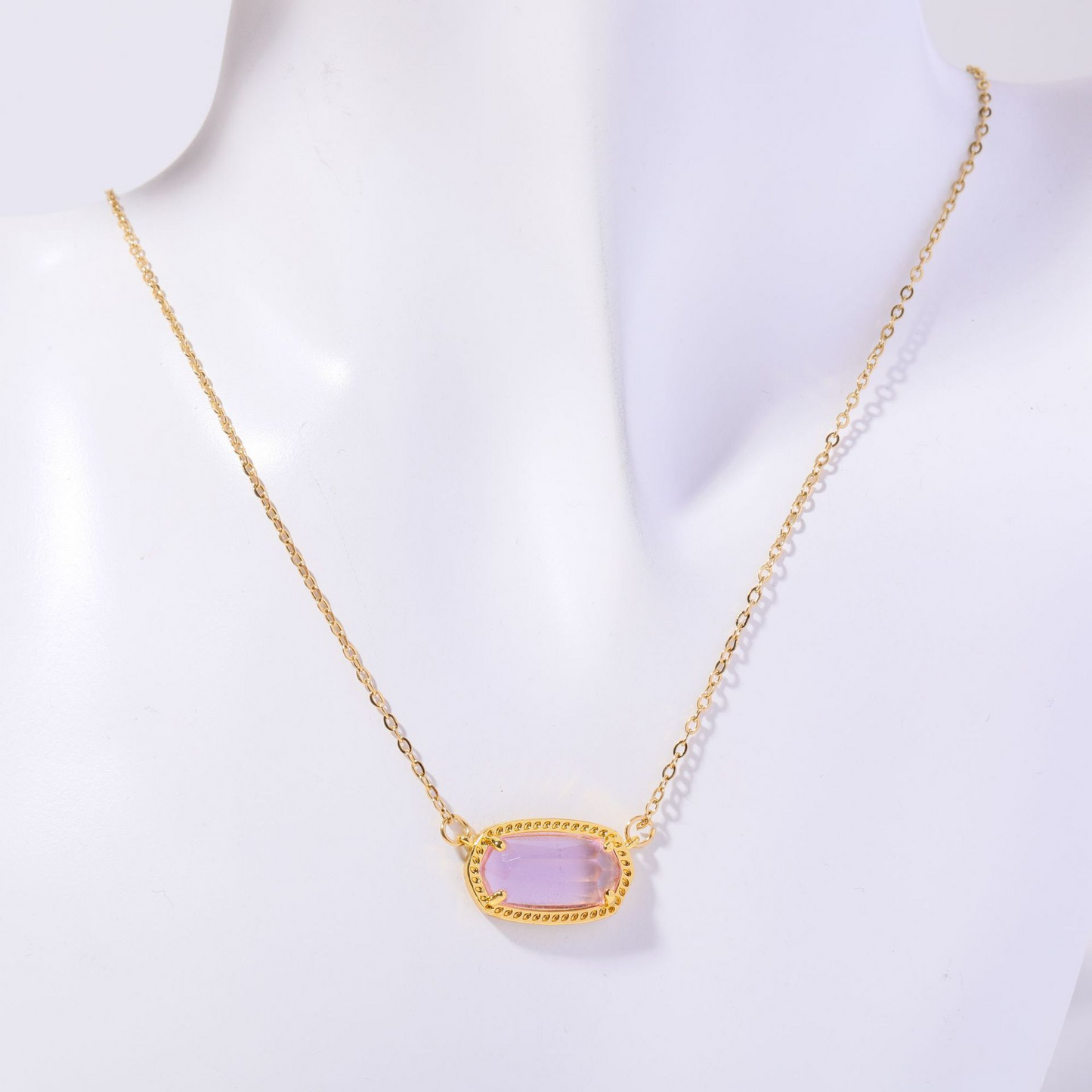 Pink Crystal Pendant Necklace