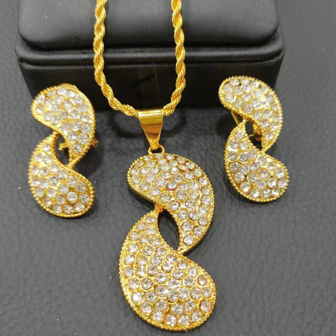 Gold & Diamond Corn Chain Set