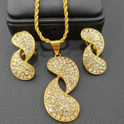 Gold & Diamond Corn Chain Set