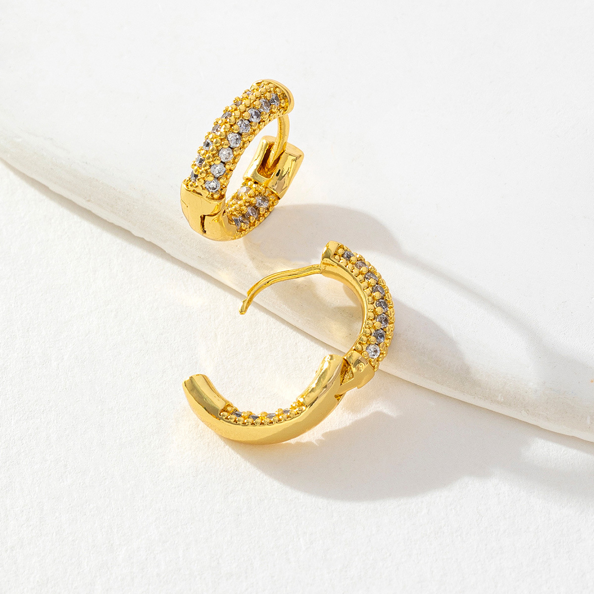 Gold-Plated Paved Earrings