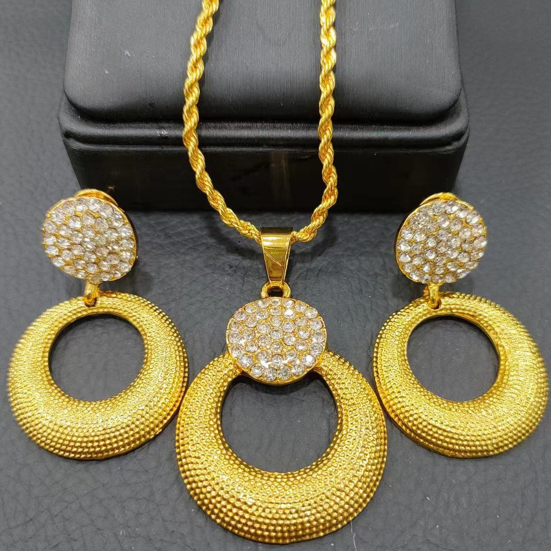 Gold & Diamond Corn Chain Set