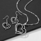 Silver Double Heart Jewelry Set