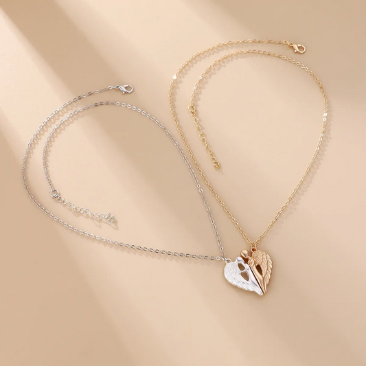 Two-Tone Angel Heart Necklace