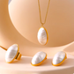 White Shell Oval Jewelry Set