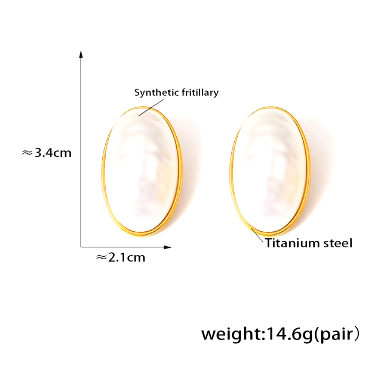 White Shell Oval Jewelry Set