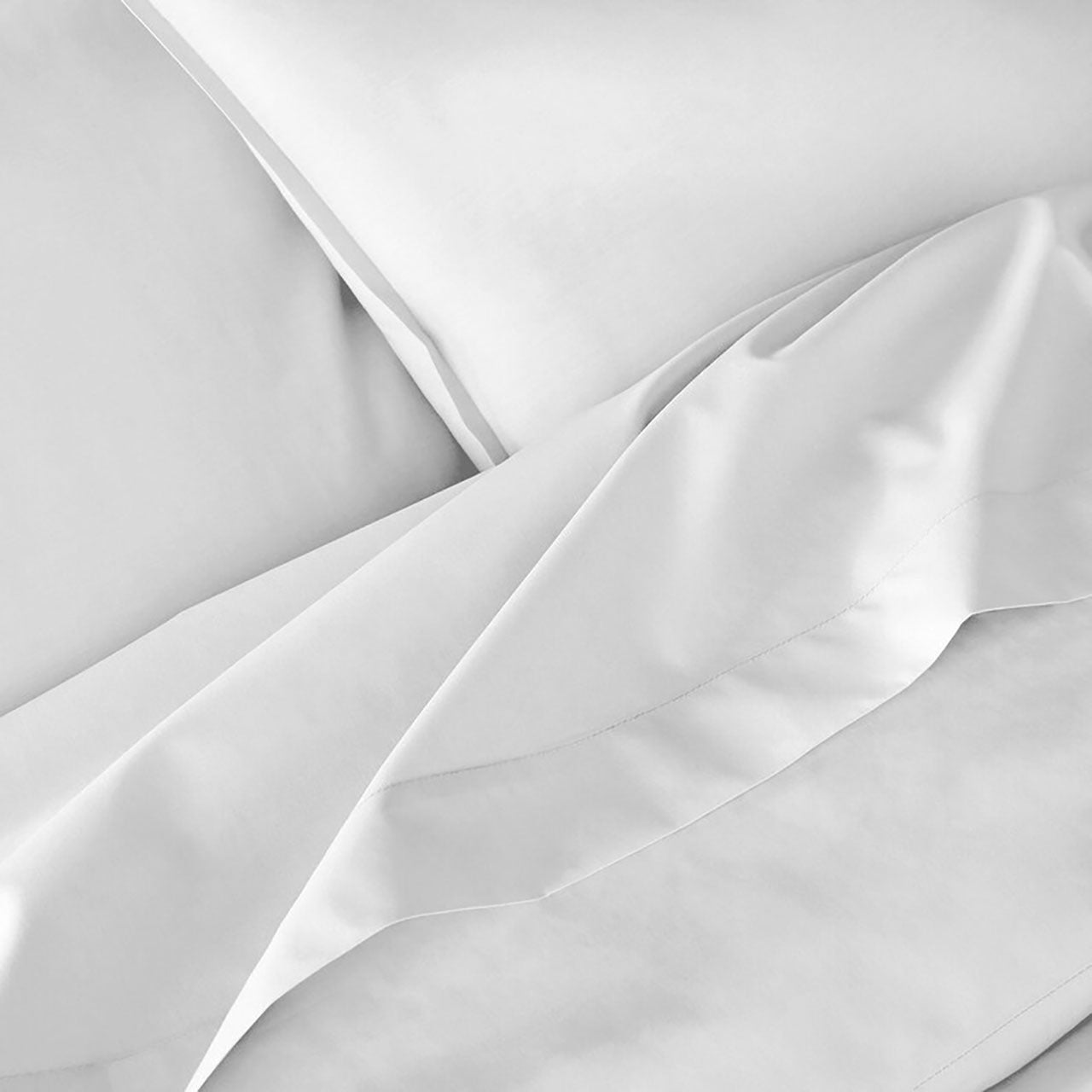 EUQIFAH Cotton Sateen Bed Sheet Set -Soft Silky Shiny - Luxurious Comfort Bedding Fade & Shrink Resistant -T600-4 Pieces (Queen Size) White)