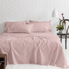 EUQIFAH Cotton Percale Bed Sheet Set -4pc- Cool, Breathable, Durable - Fade & Shrink Resistant, Luxurious Comfort Bedding T 800