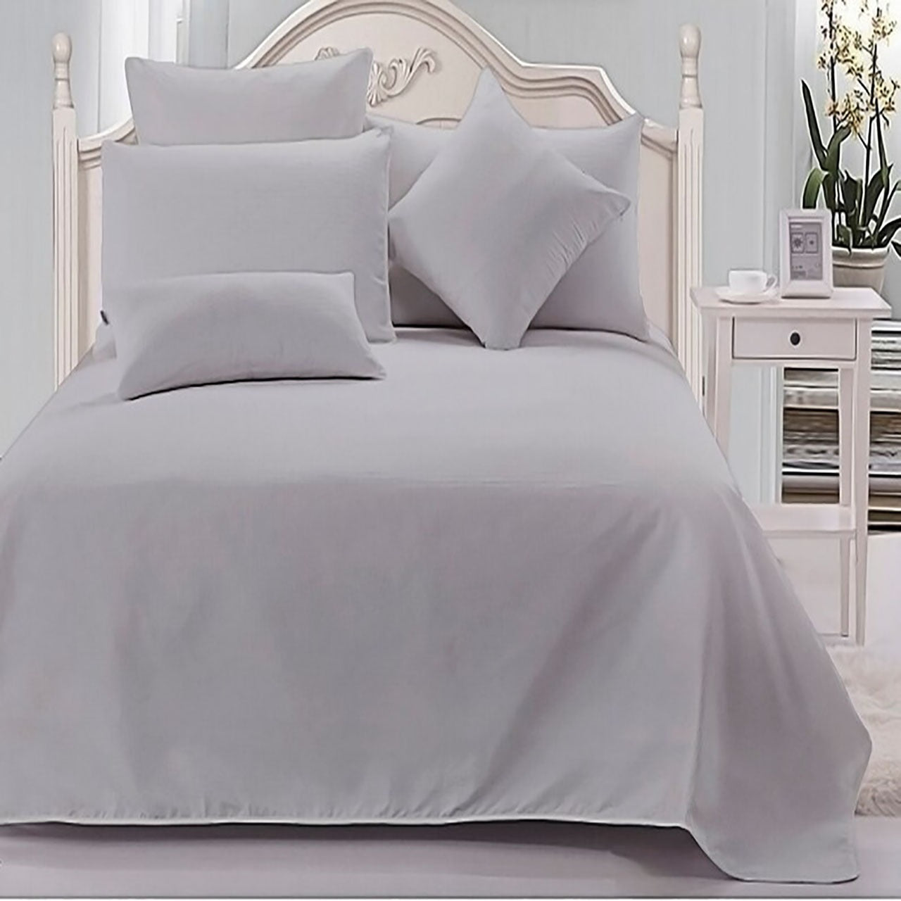 EUQIFAH Cotton Percale Bed Sheet Set -4pc- Cool, Breathable, Durable - Fade & Shrink Resistant - Luxurious Comfort Bedding T 800
