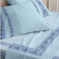 EUQIFAH: Handmade with Wooden block, Cotton Percale Bed Sheet Set -SN00- Luxurious Comfort Bedding (King Size)