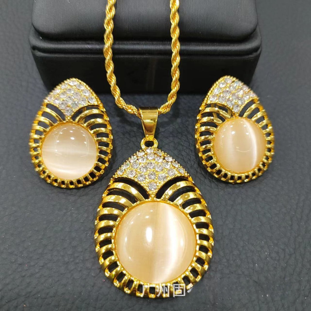 Gold & Diamond Corn Chain Set