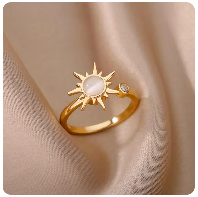 Vintage Green Pearl Wedding Ring