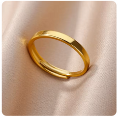 Green Pearl Gold Plated Stainless Steel  Weeding Ring For Vintage Asthetic Gift