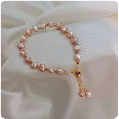 Gold & Pearl Adjustable Bracelet