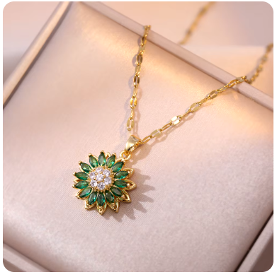 Rotating Sunflower Jewelry Set