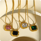 Gold-Plated Zircon Square Necklace