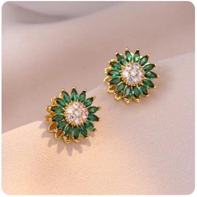 Rotating Sunflower Jewelry Set