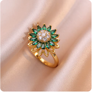 Rotating Sunflower Jewelry Set