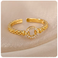 Vintage Green Pearl Wedding Ring